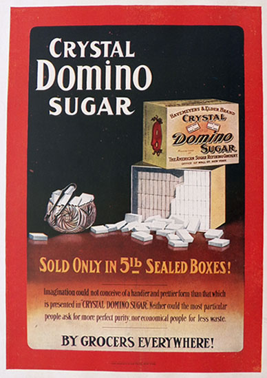 1907 Domino Sugar Large Color Ad ~ 5 lb. Sealed Boxes