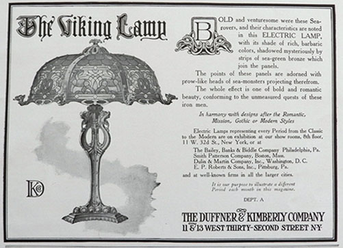 1906 Duffner & Kimberly Viking Lamp Ad