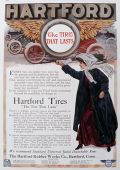 1909 Hartford Tires Ad ~ The Tire That Lasts
