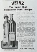 1906 Heinz Pure Malt Vinegar Ad ~ Antique Bottle