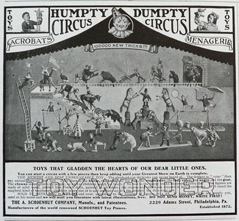 1907 Schoenhut Humpty Dumpty Circus Ad