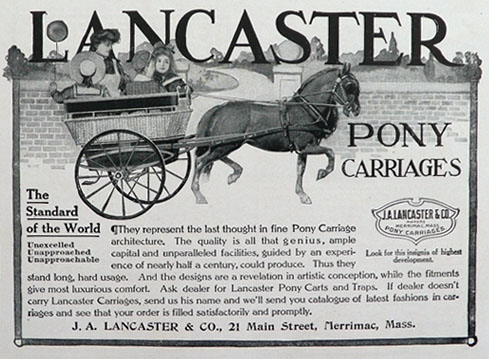 1906 Lancaster Pony Horse Carriage Ad