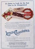 1908 Necco Sweets Lenox Chocolates Ad