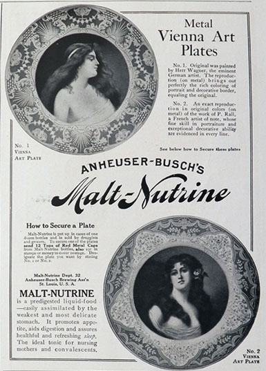 1907 Anheuser Busch Malt Nutrine Ad ~ Vienna Art Plates