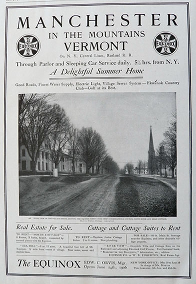 1906 Vintage Equinox Resort Ad ~ Manchester, VT