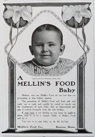 1907 Mellin's Baby Food Ad ~ Lucille Mantonya, Utica, OH