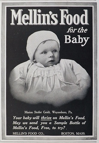 1907 Mellin's Baby Food Ad ~ Marion Geidt, Waynesboro, PA