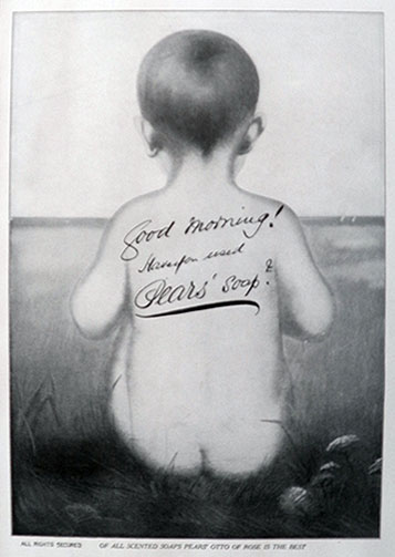 1908 Pears Soap Ad ~ Bare Bottom Child