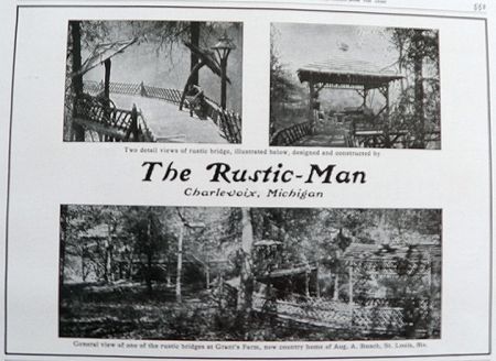 1909 Grant's Farm Rustic Bridge Ad ~ St. Louis, MO