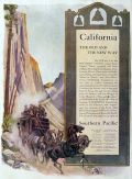 1907 Southern Pacific Railway Ad ~ Great Art ~ Horse Drawn Coach