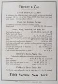 1907 Tiffany & Co. Antique Ad ~ Gifts for Children