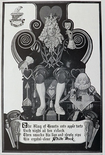 1907 White Rock Water Ad ~ King of Hearts