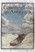 1908 Country Life in America Cover ~ Speeding Motor Boat