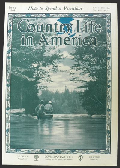 1905 Country Life in America Cover ~ Canoeing on the River
