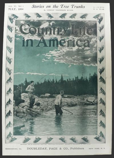 1904 Country Life in America Cover ~ Salmon Fishing