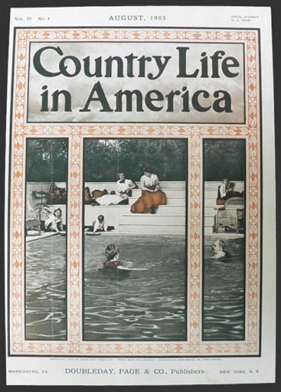 1903 Country Life in America Cover ~ Swimmers in Pool