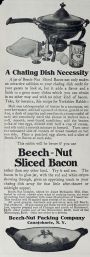 1905 Beechnut Sliced Bacon Ad ~ Chafing Dish Necessity