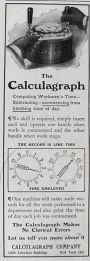 1905 Calculagraph Antique Time Card Machine Ad