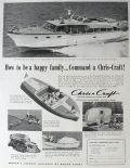 1953 Chris Craft Boat Ad ~ Conqueror, Runabout