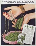 1940 Green Giant Peas Ad ~ Pearls in Pods