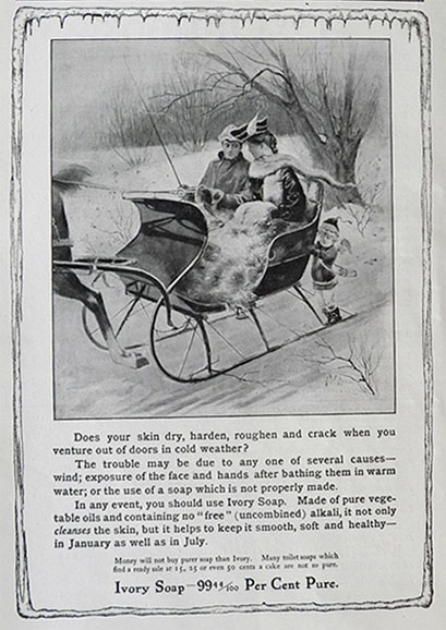 1905 Ivory Soap Ad ~ Horse Drawn Sled ~ F.W. Read
