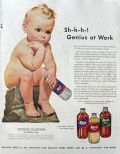 1943 Karo Syrup Ad ~ The Thinker (Baby Version)