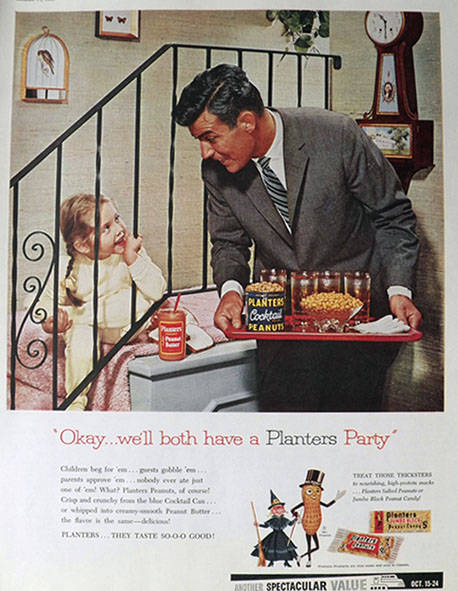 1959 Planters Peanuts Ad ~ Planters Party