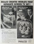 1958 Philco Predicta Tandem TV Ad ~ Separate Screen