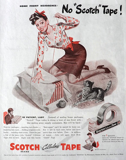 1944 Vintage Scotch Tape Ad ~ Ruskin 