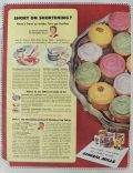 1943 General Mills Shortening Ad ~ Rainbow Cupcakes Recipe