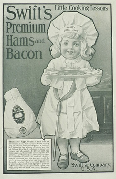 1906 Swift's Ham & Bacon Ad ~ Ham & Eggs Lesson