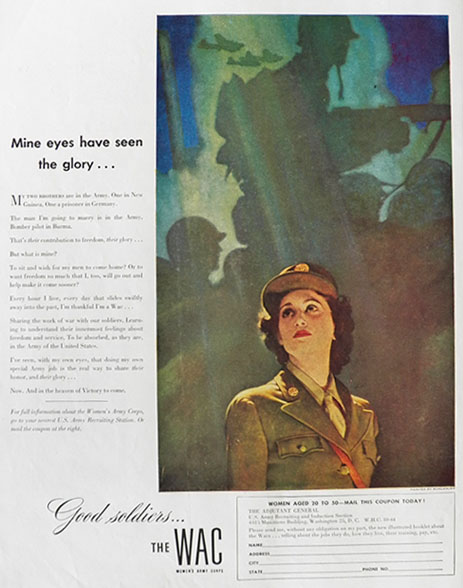 1944 Women's Army Corps WAC Ad ~ Good Soldiers