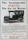 1907 White Limousine Ad ~ The Car For Service