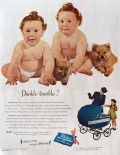 1947 Vintage Whitney Baby Carriage Ad ~ Pomeranian Puppy