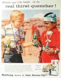 1957 Seven-Up 7-Up Ad ~ Indian Tribe Boy