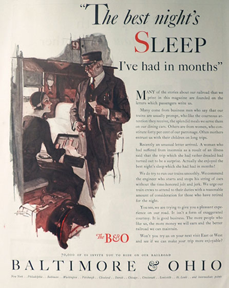 1931 Baltimore & Ohio B&O Railroad Ad ~ Best Night's Sleep