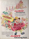 1943 Clark's Chewing Gum Ad ~ Teaberry & Tender-Mint