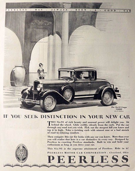 1928 Peerless Six-91 Motor Car Ad ~ If You Seek Distinction