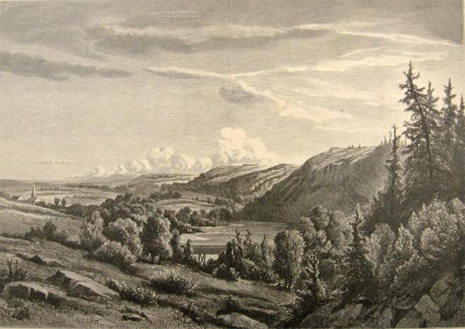 Antique Print ~ View Near Fairfield, Ct.