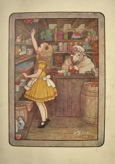 1904 Alice in Wonderland Through the Looking Glass Print