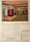 1930 American & Ideal Radiator Ad ~ Fabulous Checkerboard Floor