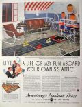 1934 Armstrong's Linoleum Ad ~ Nautical Attic