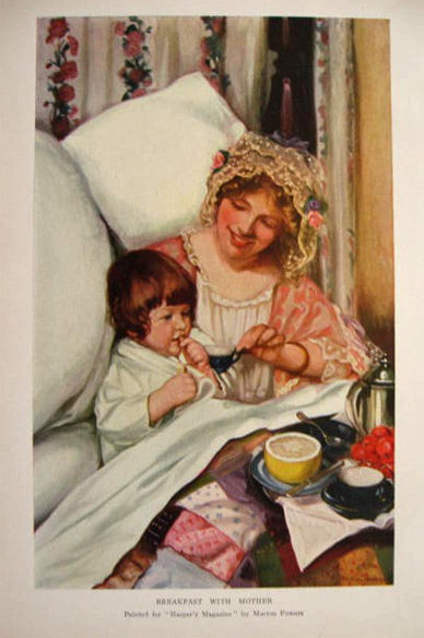 1915 Marion Powers Mother & Child Vintage Print