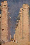 1908 Temple of Karnak, Egypt ~ Jules Guerin Antique Print
