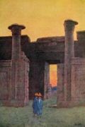 1908 Temple of Medinet-Abu, Egypt ~ Jules Guerin Print