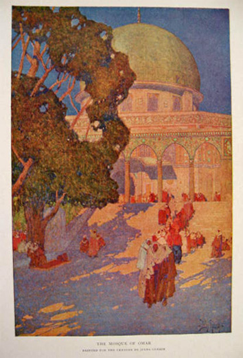1910 Mosque of Omar, Jerusalem ~ Jules Guerin Antique Print