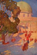 1910 Mosque of Omar, Jerusalem ~ Jules Guerin Antique Print