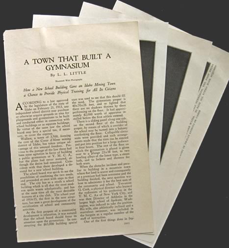 Wallace, ID New School Gymnasium ~ 1915 Article & Photos