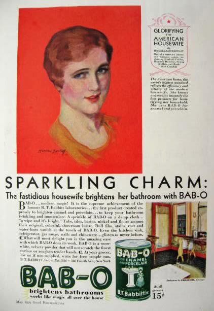 1929 Bab-O Cleanser Ad ~ McClelland Barclay
