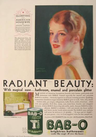 1929 Bab-O Cleanser Ad ~ Hayden Hayden